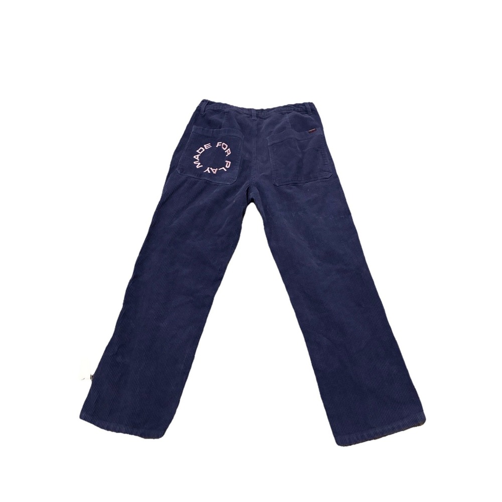 Paterson "made For Play" Embroidered Corduroy Pants Women's Sz 30 Blue Pink